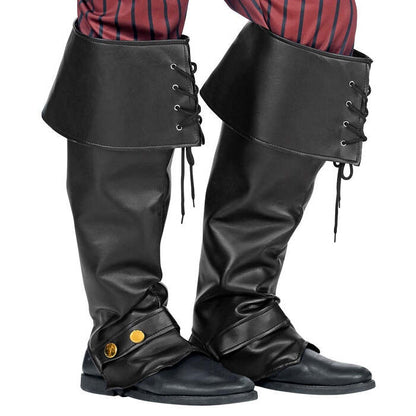 Pair Of Leather Look Black Boot Covers