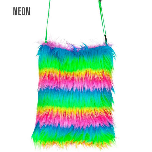 Rainbow Plush Handbag