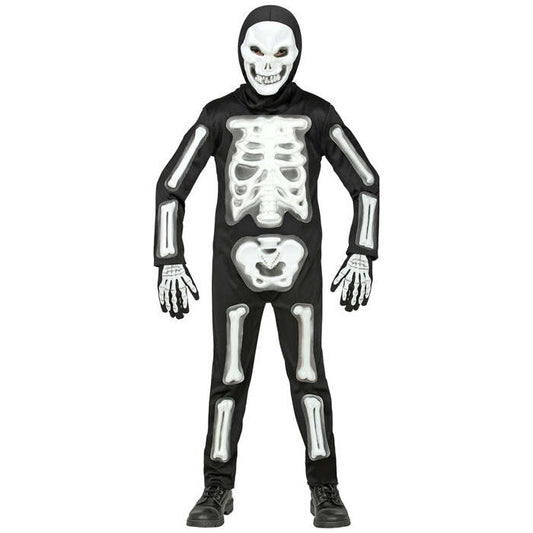 3D Skeleton  Jumpsuit, Hooded Mask, Gloves 