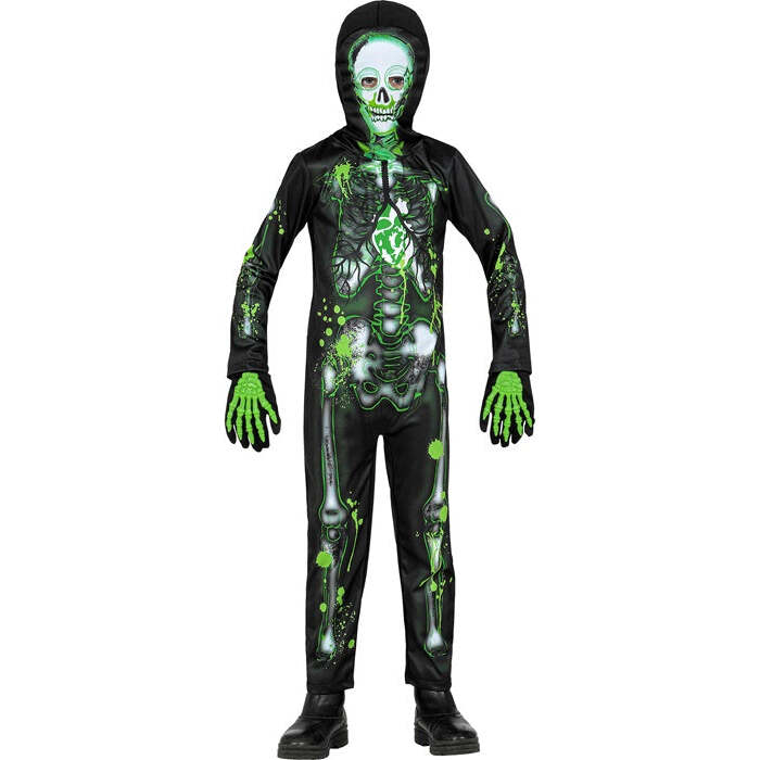 Toxic Skeleton  Jumpsuit, Hooded Mask 