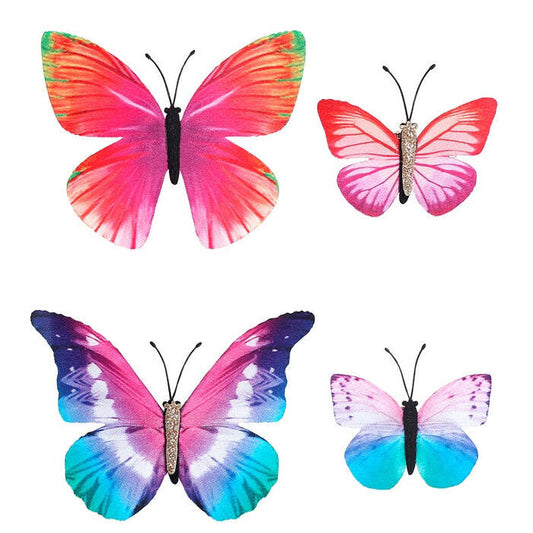 Set Of 4 Butterfly Hair Clips 4 Colors Ass.