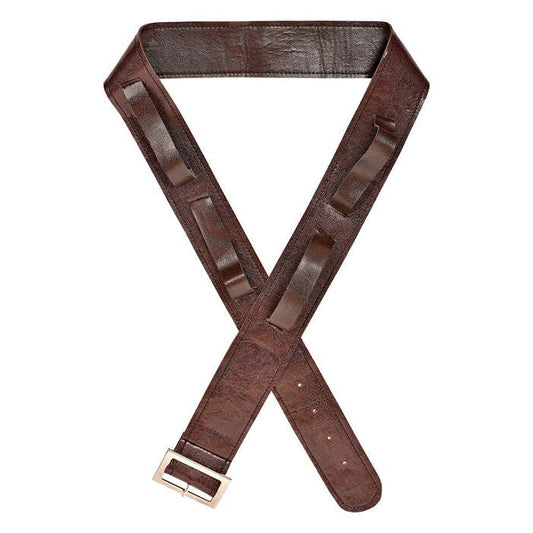 Leather Look  Brown Belt With 4 Holsters For Swords And Weapons”