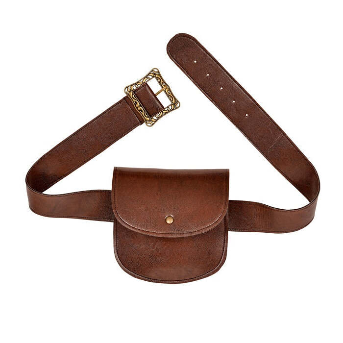 Leather Look Belt With Purse