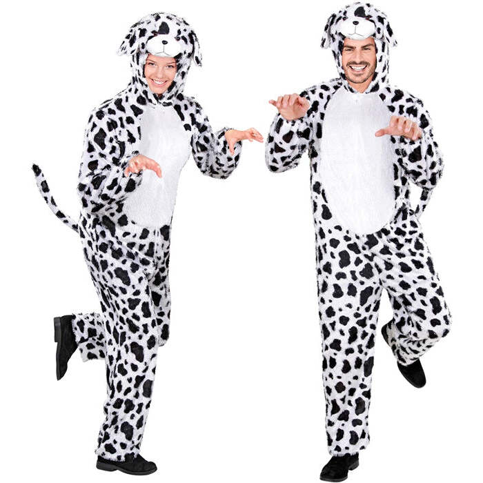 Funny Dalmatian  Hooded Jumpsuit With Mask 