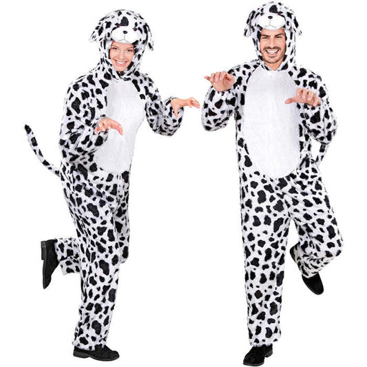 Funny Dalmatian  Hooded Jumpsuit With Mask 