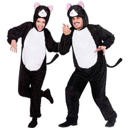 Funny Cat  Hooded Jumpsuit With Mask 