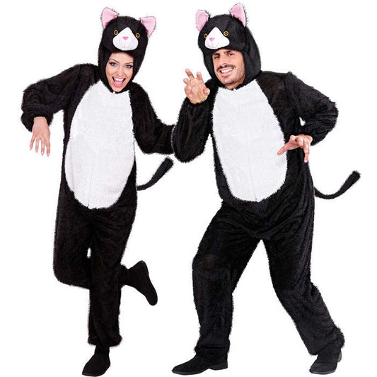 Funny Cat  Hooded Jumpsuit With Mask 