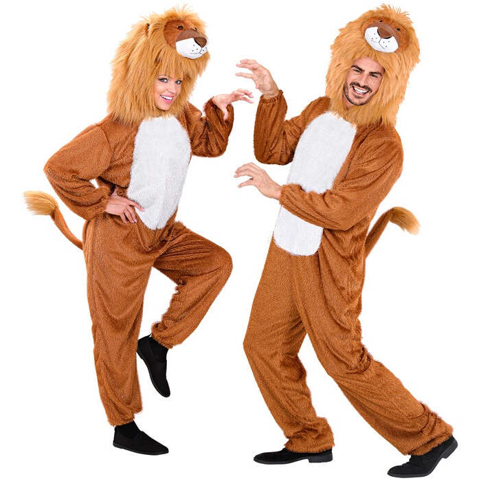 Funny Lion  Hooded Jumpsuit With Mask 