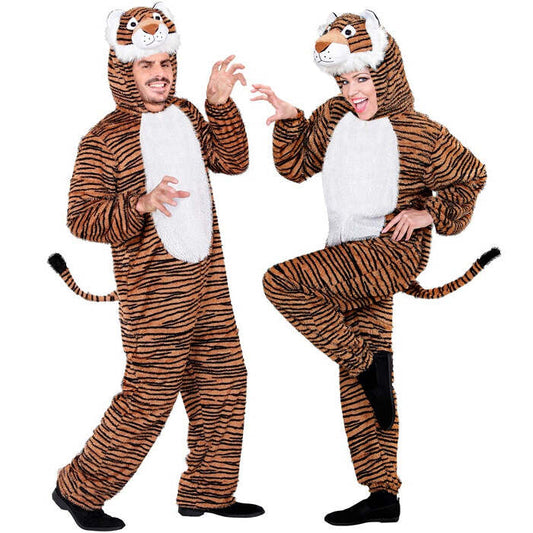 Funny Tiger  Hooded Jumpsuit With Mask 