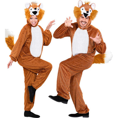 Funny Fox  Hooded Jumpsuit With Mask 
