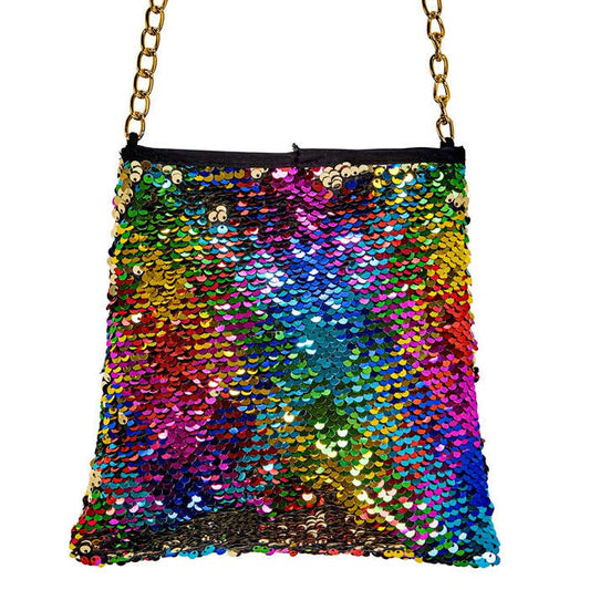 Reversible Rainbow/Gold Sequin Bag
