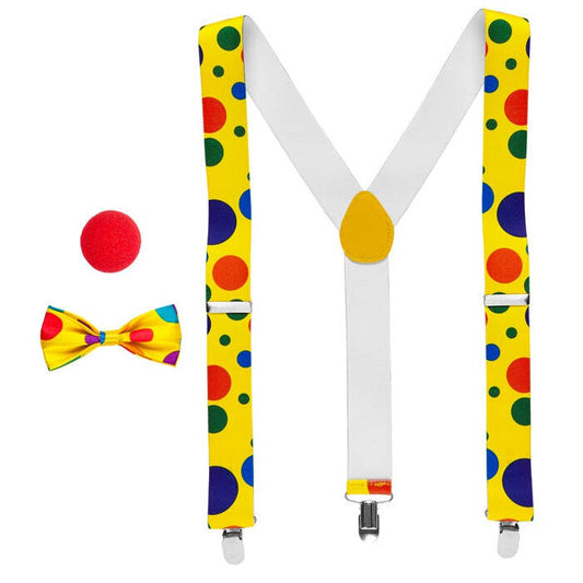 Clown  Braces, Bow Tie, Nose 
