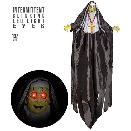 Possessed Nun With Intermittent Blinking Led Light Eyes 137 Cm 