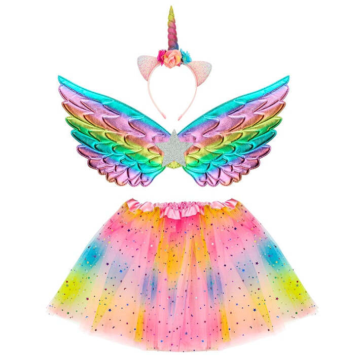 Unicorn  Tutu, Wings, Headpiece 