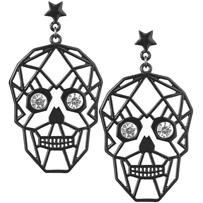 Earrings Skull Eyes Strass