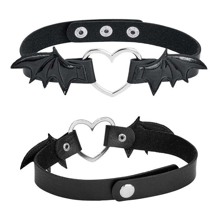 Choker Heart With Bat Wings