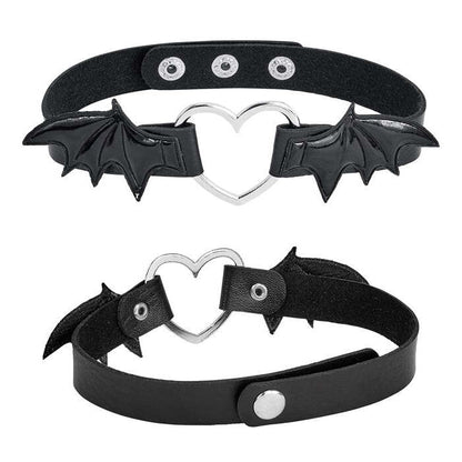 Choker Heart With Bat Wings