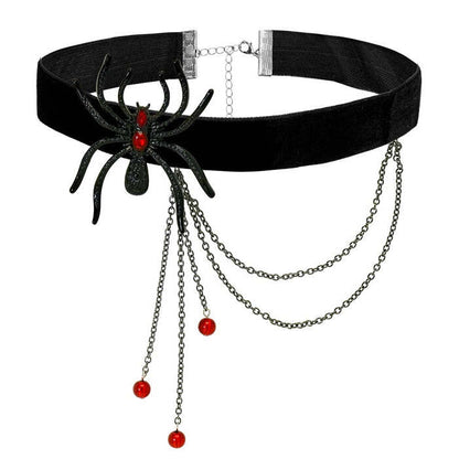 Choker Spider Strass Red