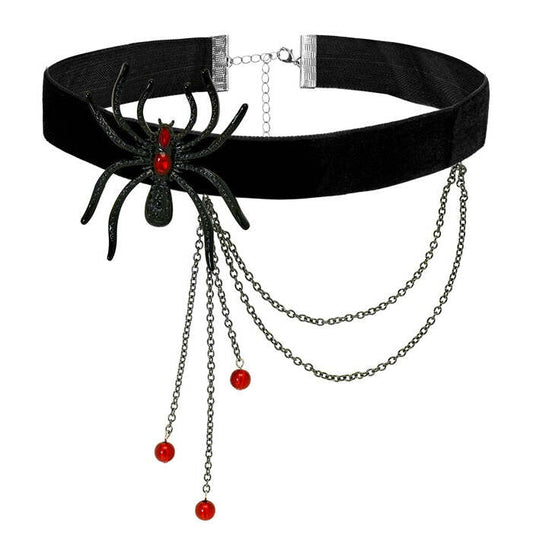 Choker Spider Strass Red