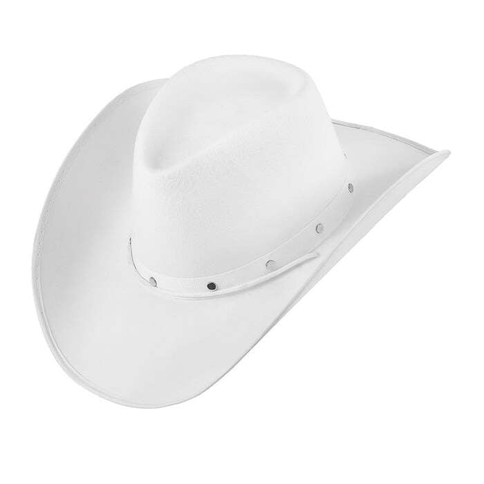 Hat Cowboy Studded Felt White