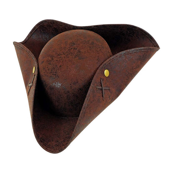 Hat Tricorn Distressed Leather