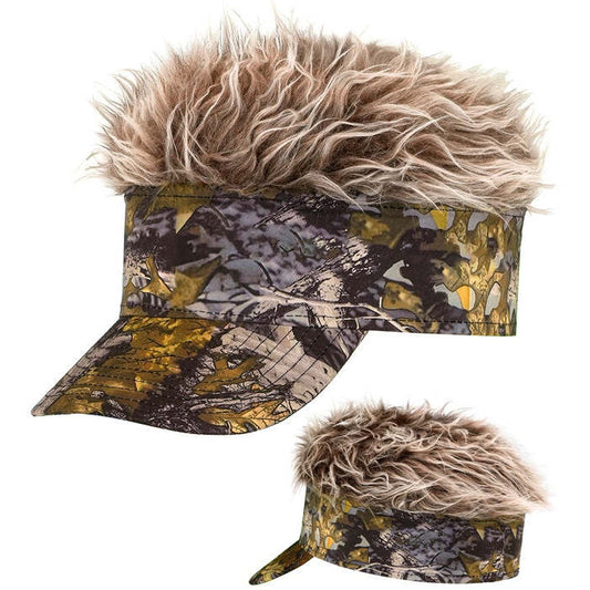 Visor With Plush Hair Camouflage 