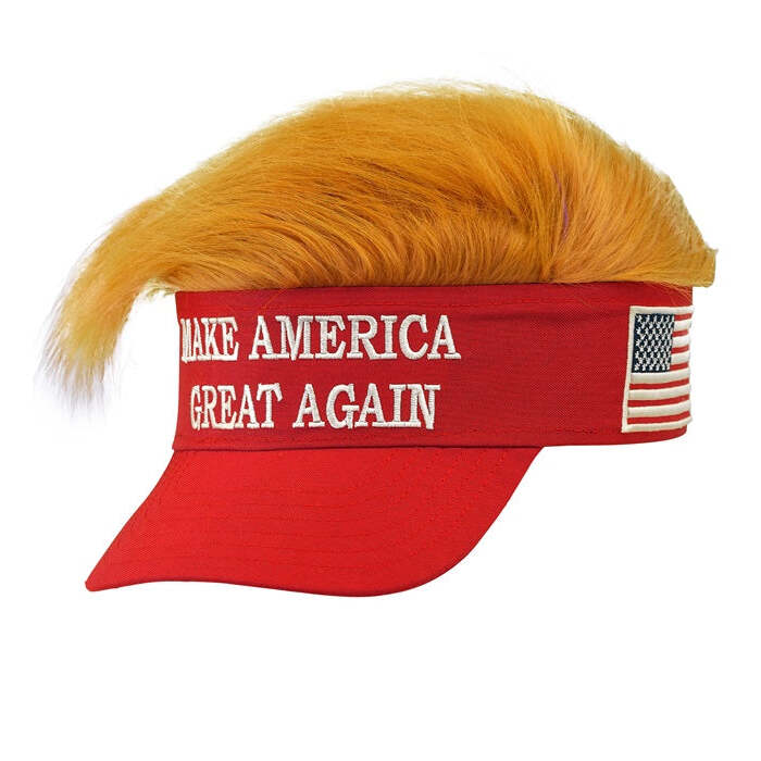 Visor With Plush Hair Make America Great Again 