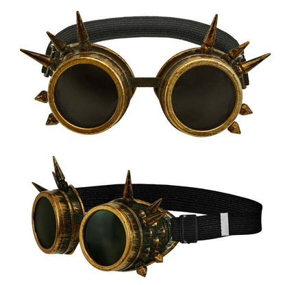 Goggles Steampunk Spiked Antique Gold