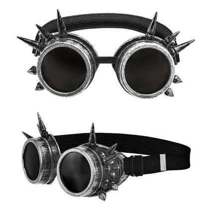 Goggles Steampunk Spiked Antique Silver