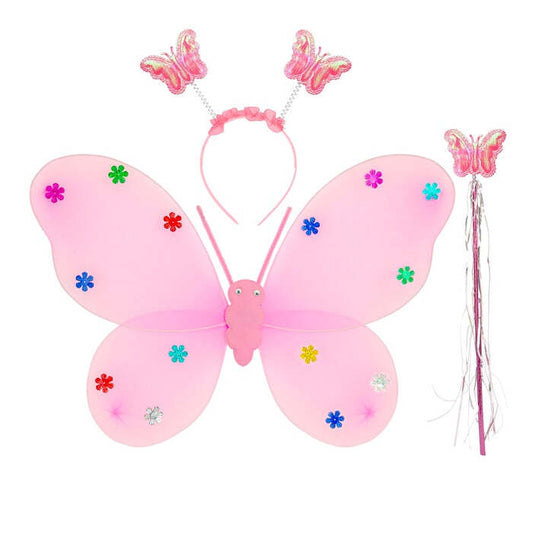 Butterfly Set Pink  Wings, Headpiece, Magic Wand 