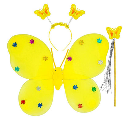 Butterfly Set Yellow  Wings, Headpiece, Magic Wand 