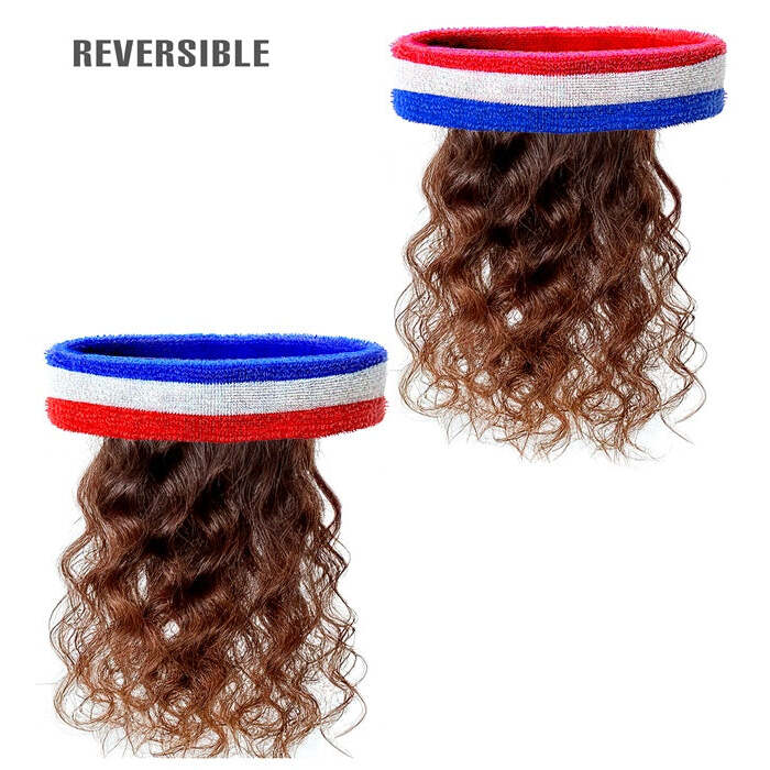 Sweatband Blue-White-Red With Hair
