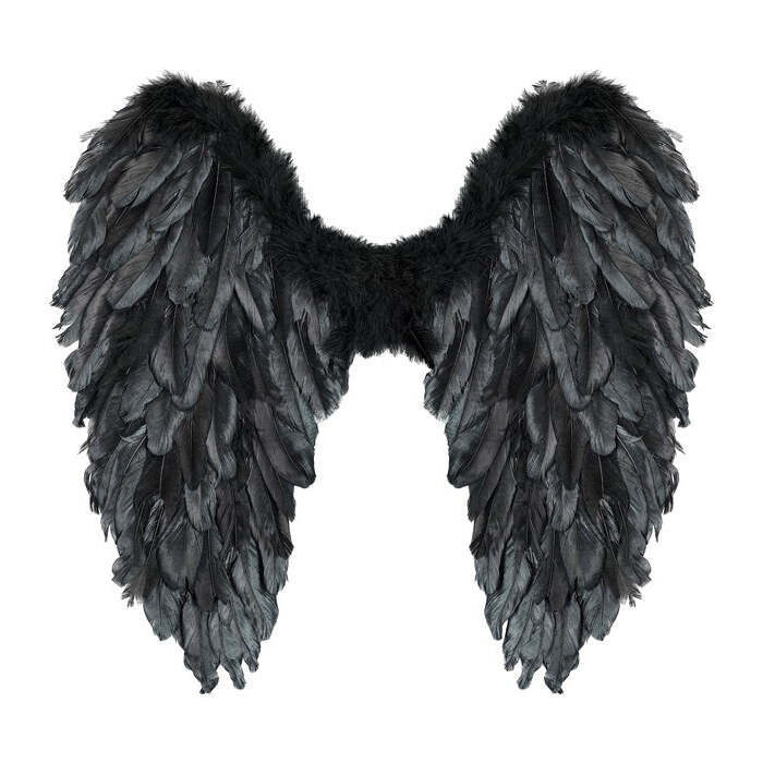 Black Foldable Feather Wings 50X50 Cm