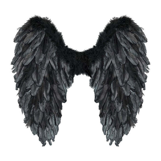 Black Foldable Feather Wings 50X50 Cm