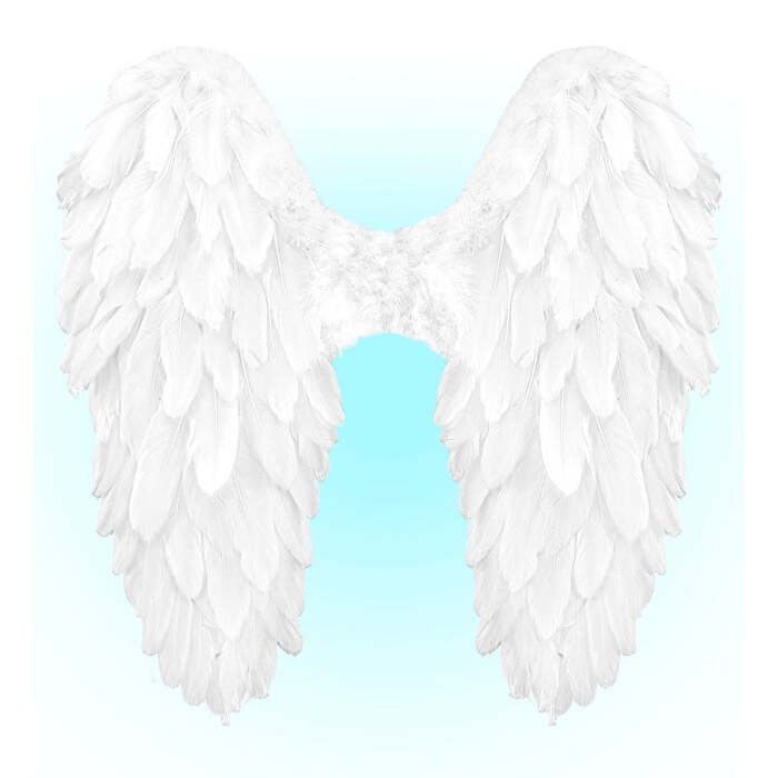 White Foldable Feather Wings 50X50 Cm