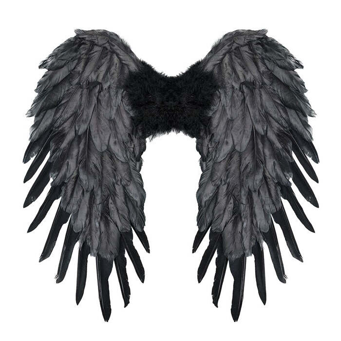 Black Foldable Feather Wings 50X50 Cm