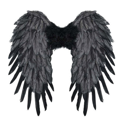 Black Foldable Feather Wings 50X50 Cm