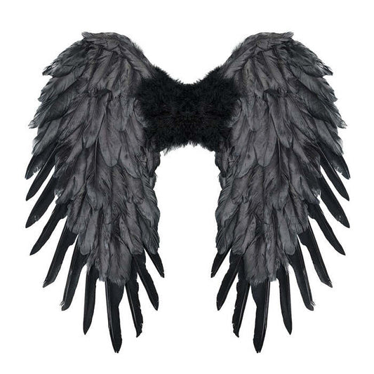 Black Foldable Feather Wings 50X50 Cm