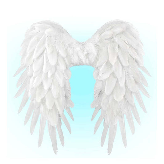 White Foldable Feather Wings 50X50 Cm