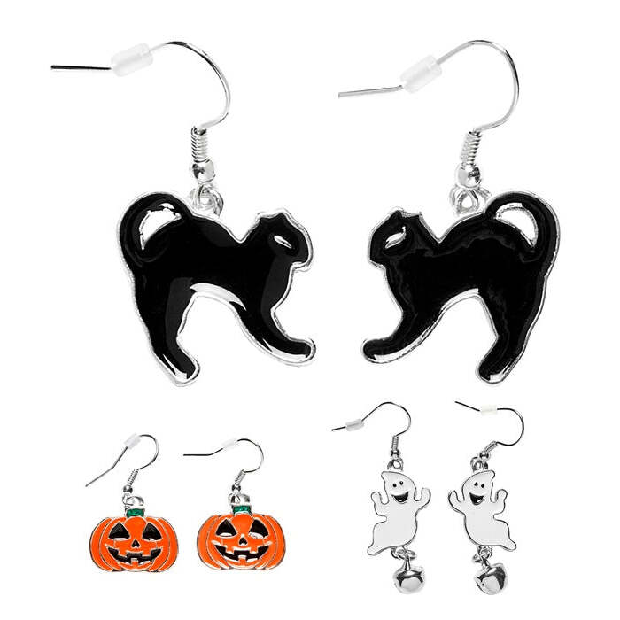 Pairs Of Halloween Earrings Child Size - 3 Styles Ass.