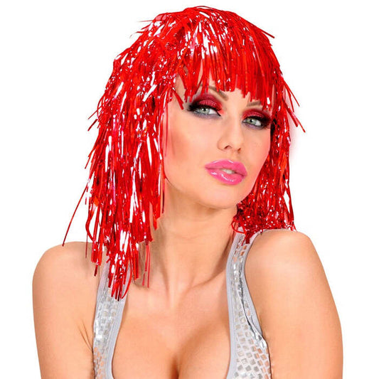 Red Tinsel Wig In Polybag