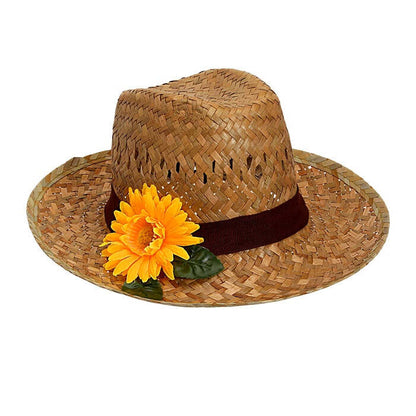 Straw Farmer Hat With Sunflower