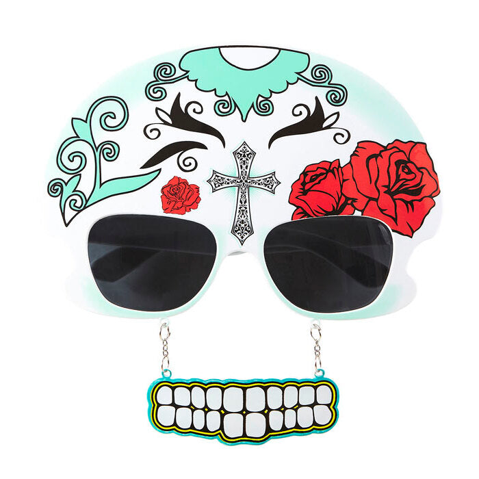 Dia De Los Muertos Skull Glasses With Teeth
