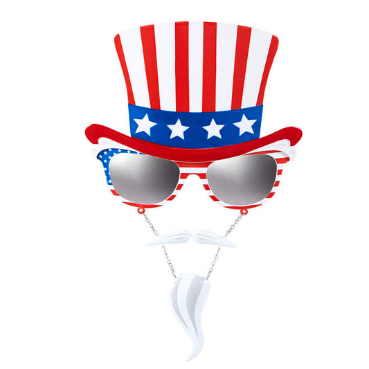 Mr. America Glasses With Moustache & Goatee Beard