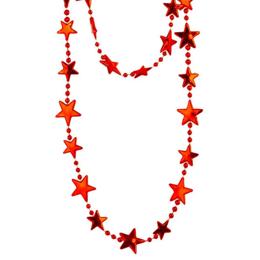 Metallic Red Stars Necklace 210 Cm
