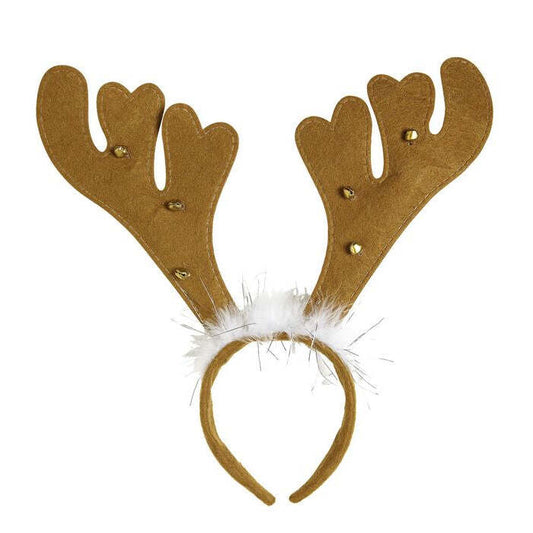 Reindeer Horns With Bells And Marabou