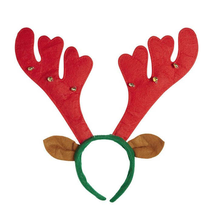 Reindeer Horns With Bells & Ears