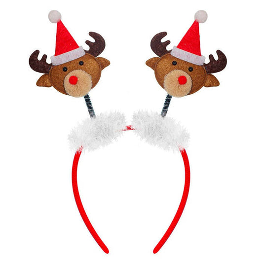 Reindeer Head Boppers With Santa Claus Hat