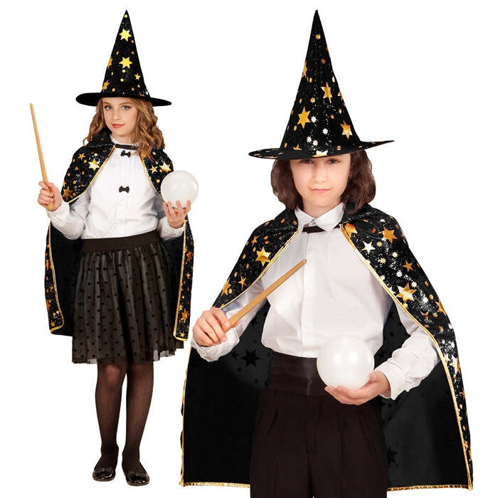 Wizard  Cape, Hat  - 70 Cm