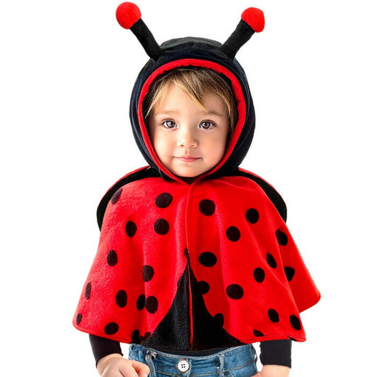 Plush Ladybug  Hooded Poncho 